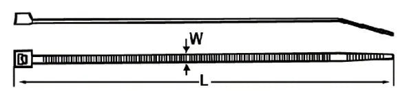 Abraçadeira de nylon 2,5x203mm branca