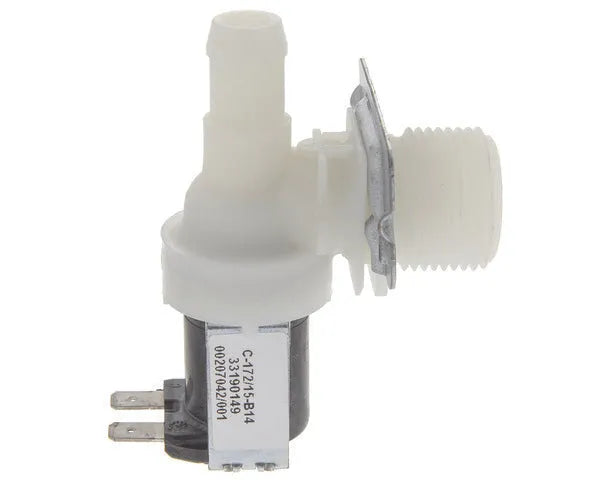 Válvula para máquina de lavar 1 via 90° saída 14mm.