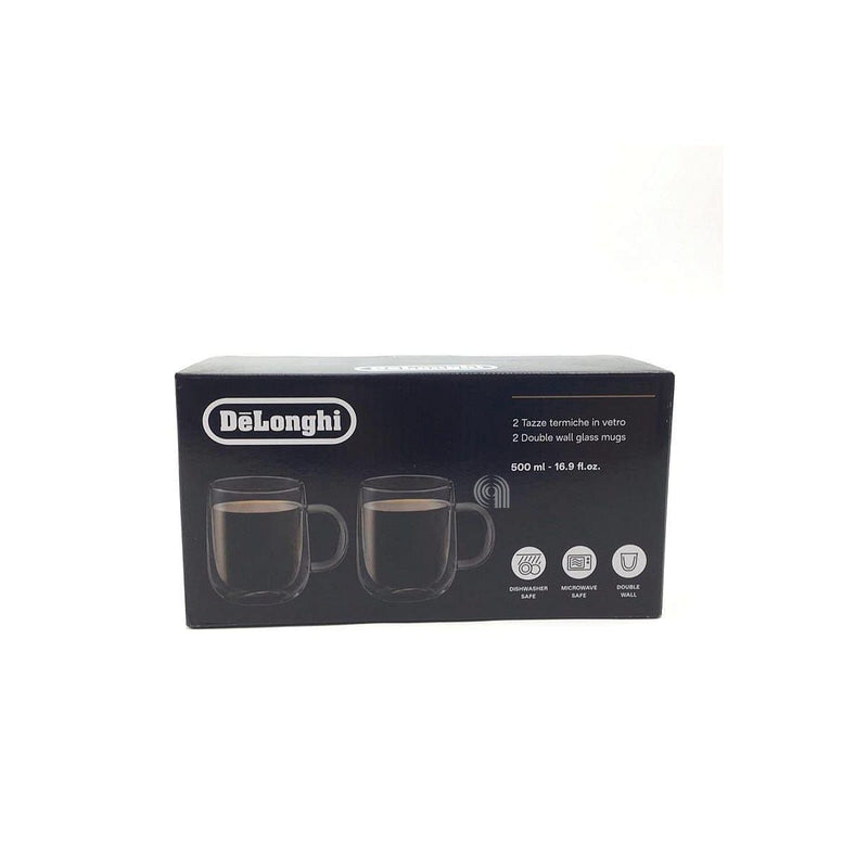2 chávenas vidro de parede dupla 500ml para cafeteira De Longhi AS00006566