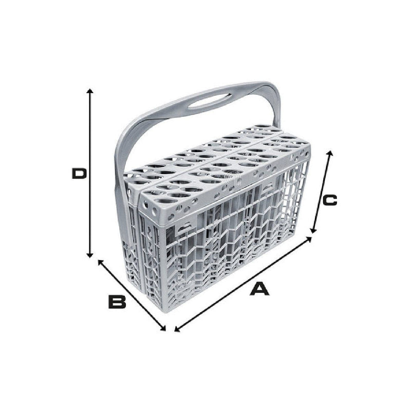 Cesto para talheres de máquina de lavar loiça compatível com Candy e Whirlpool 230x77x150 mm