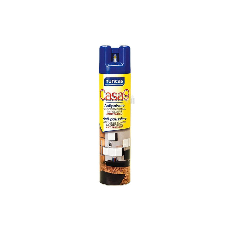 spray antipó Nuncas Casa 9 400 ml com fórmula antistática