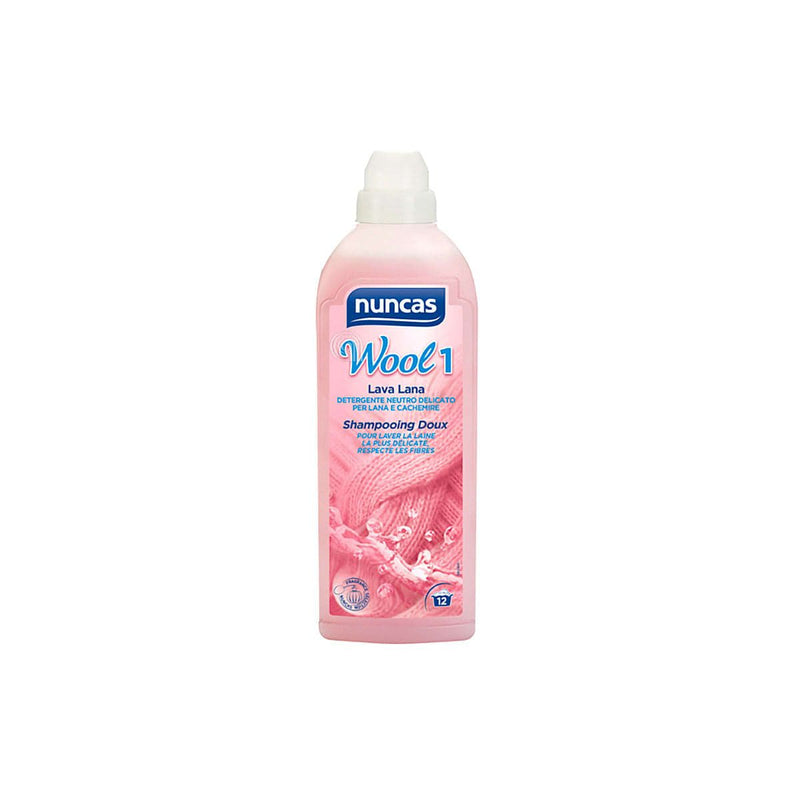 Detergente lava lã Nuncas 750 ml para máquina de lavar e lavagem à mão
