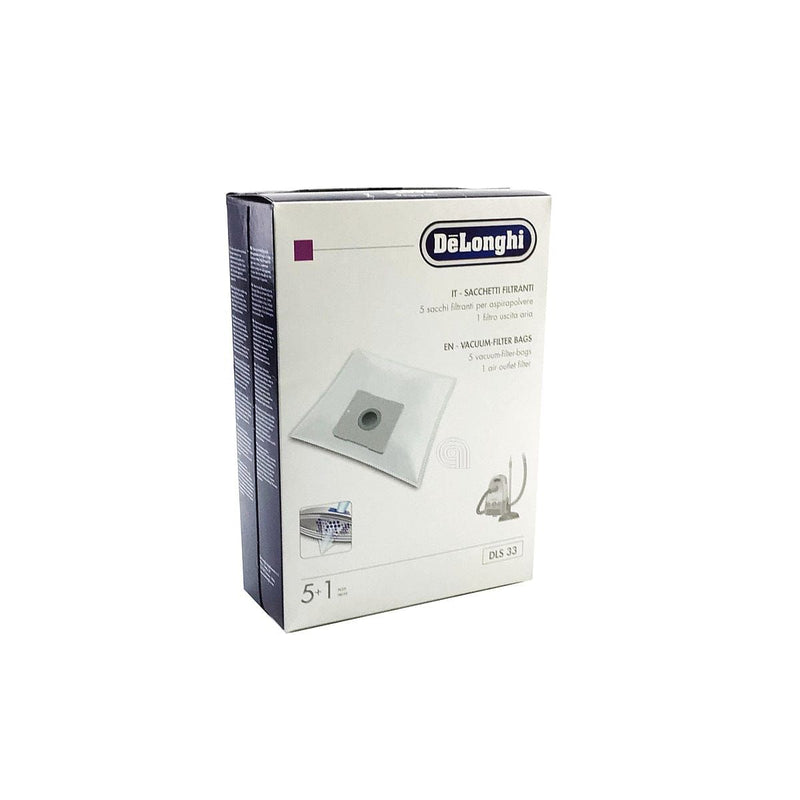 Conjunto de 5 sacos para aspirador DLS33 compatíveis com De Longhi 5519110321