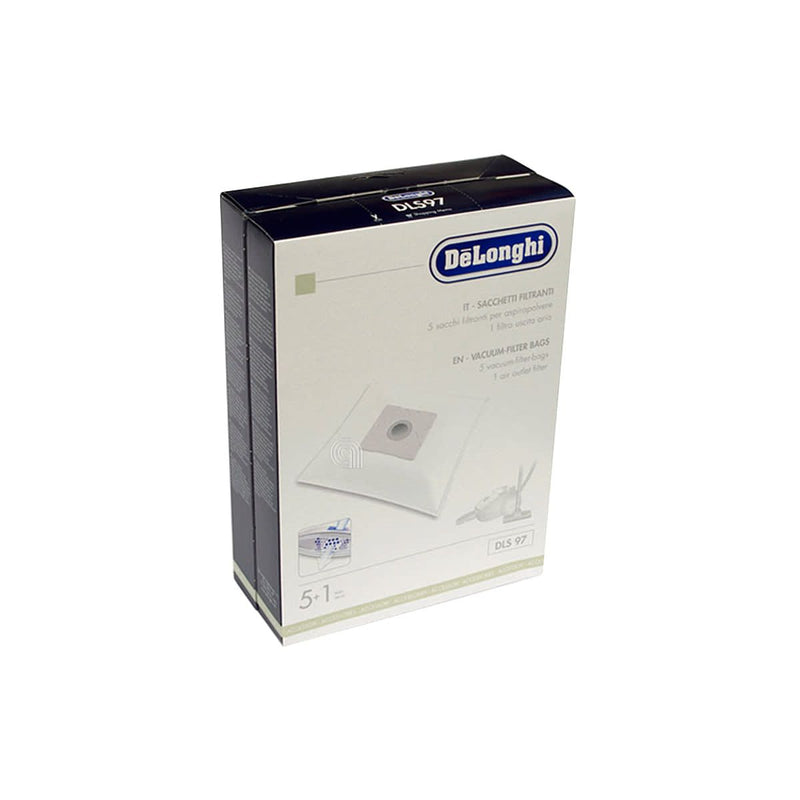 Conjunto de 4 sacos e 1 filtro original para aspirador De Longhi DLS97