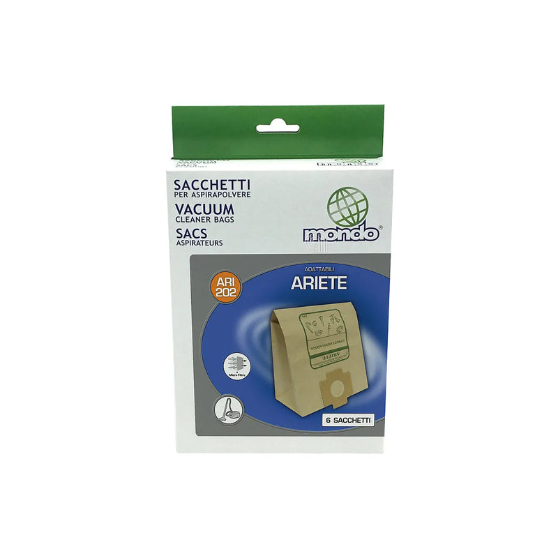ARIETE - Conjunto de 6 sacos para aspirador - AST-ARI202