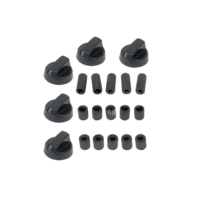 UNIVERSALE - Conjunto de 5 comandos pretos para forno - AST-00539102