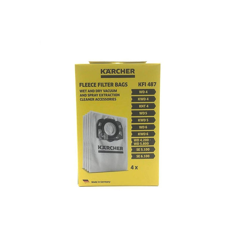 Conjunto de 4 sacos originais para aspirador Karcher 28630060