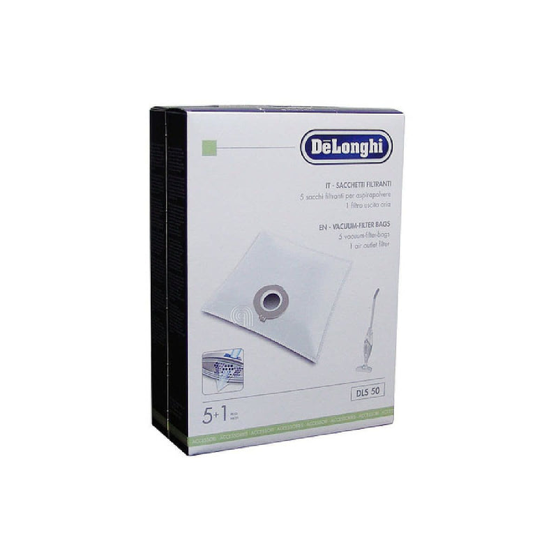 Conjunto de 5 sacos e 1 filtro original para aspirador De Longhi 5519210281