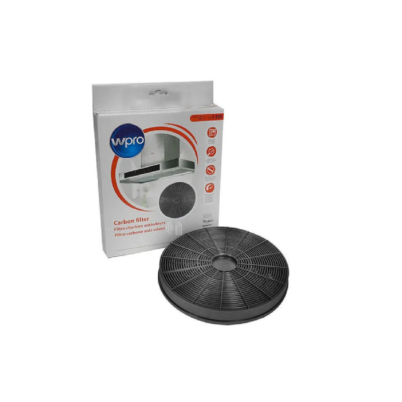 Filtro de carvão ativado circular WPRO F233 para exaustor Whirlpool