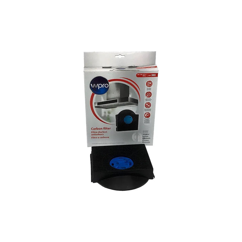 Filtro de carvão retangular 303 original para exaustor Whirlpool