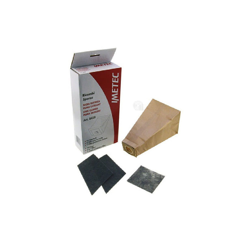 Conjunto de 10 sacos com 3 filtros para aspirador Imetec 8428