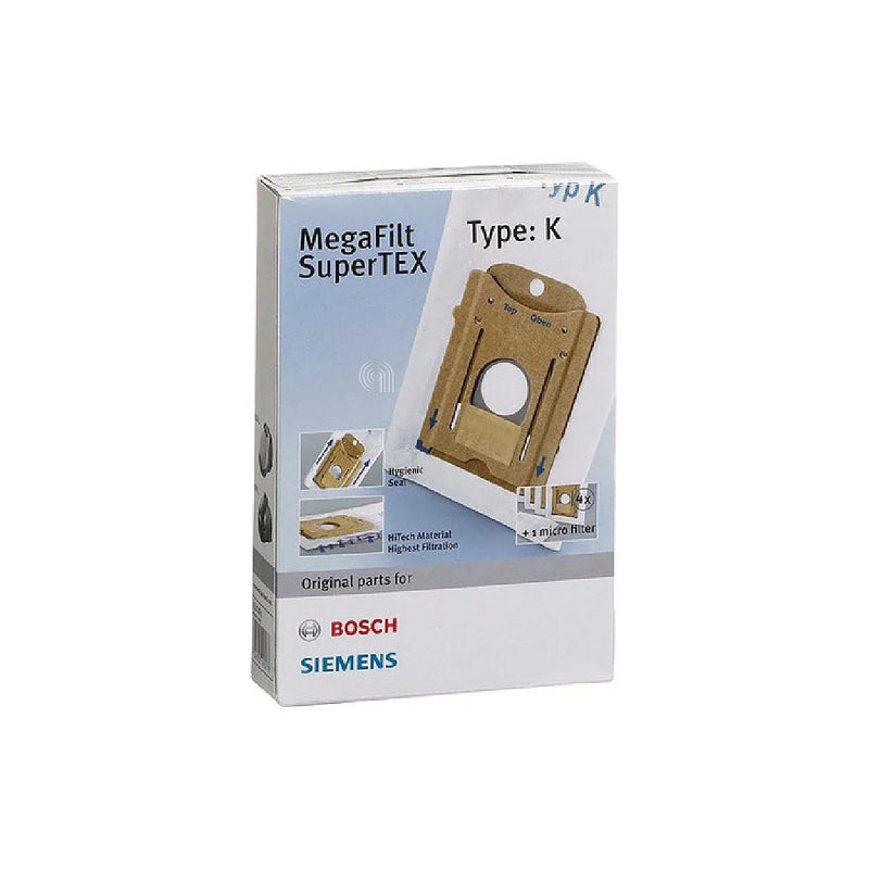 Conjunto de 4 sacos com filtro tipo K original Bosch para aspirador