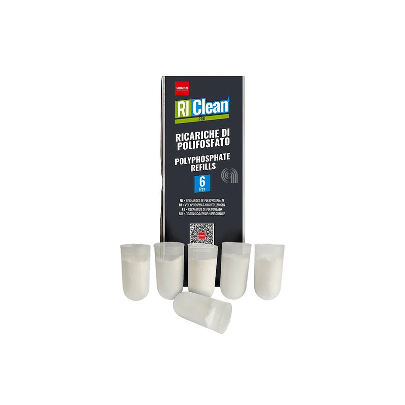 conjunto de 6 recargas de polifosfato RicLean Mondo para caldeiras