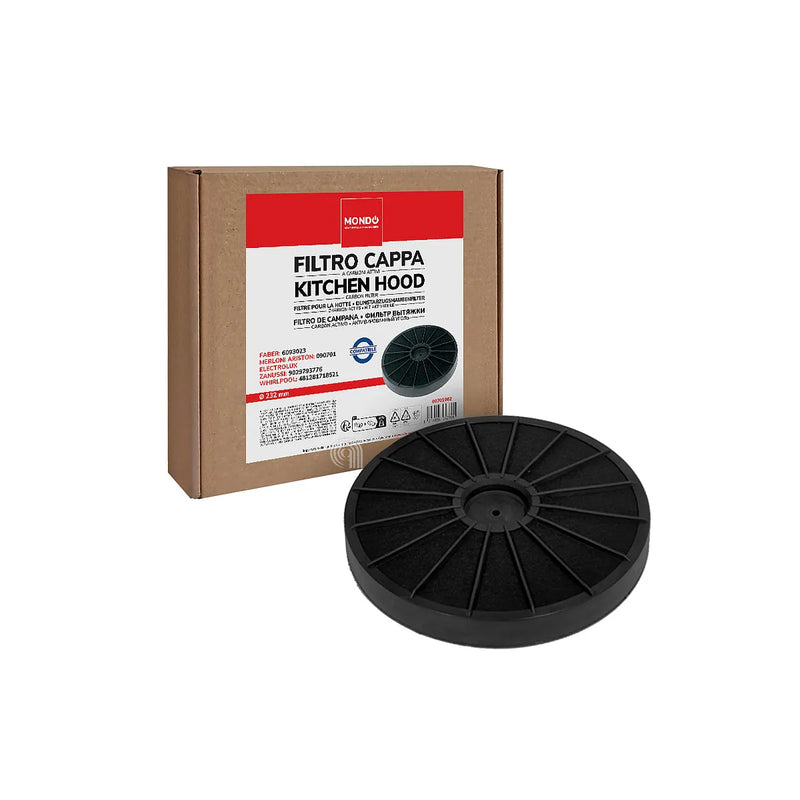 ARISTON, ELECTROLUX, FABER, INDESIT, MIELE, WHIRLPOOL, ZANUSSI - Filtro de carvão circular para exaustor - AST-00701082