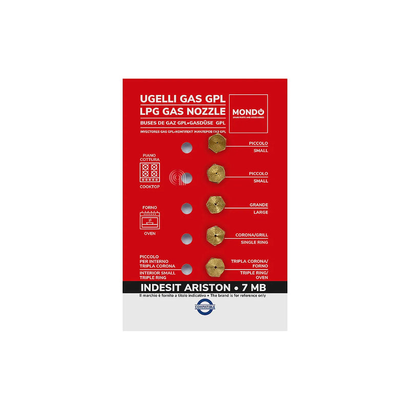 WHIRLPOOL, ARISTON, INDESIT, UNIVERSALE, MONDO - Injetores de gás GPL para placa de cozinha - AST-00537511