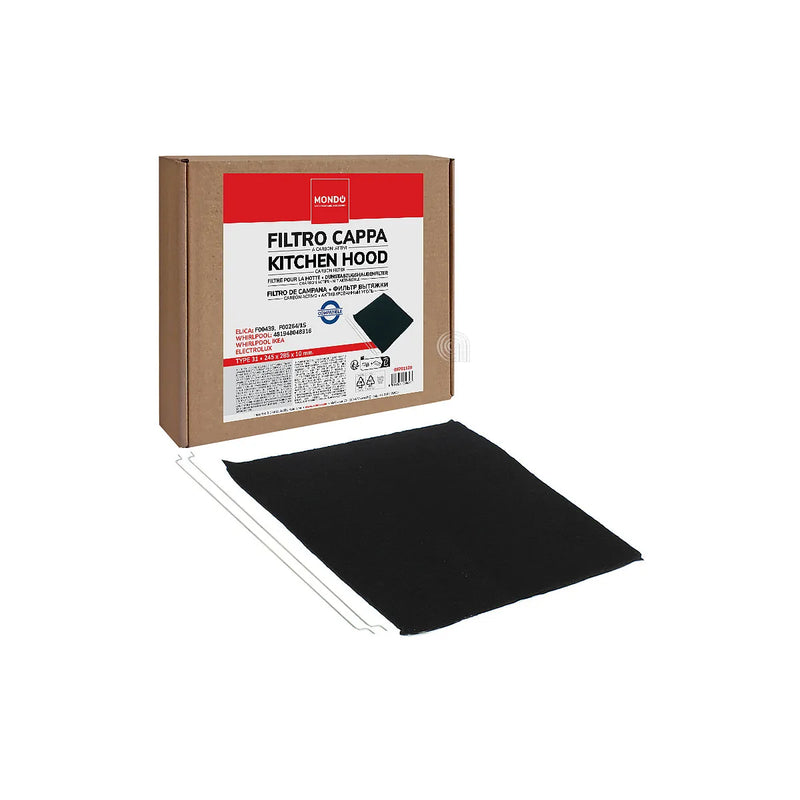 ELECTROLUX, WHIRLPOOL, AEG, ELICA, IKEA, INDESIT, ARTHUR MARTIN, JUNO - Filtro de carvão retangular para exaustor - F00439