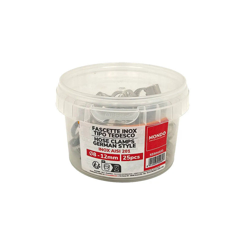 MONDO - Abraçadeiras de Aço Inoxidável 8-12 MM - AST-55504101
