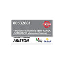ARISTON, HOTPOINT, INDESIT, SCHOLTES - Queimador Semirrápido de Alumínio para Placa de Cozinha - C00052929