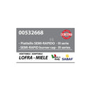 LOFRA, MIELE, PEÇAS DE REPOSIÇÃO PARA COZINHA - Prato Semi-rápido para Placa de Cozedura - 03190118