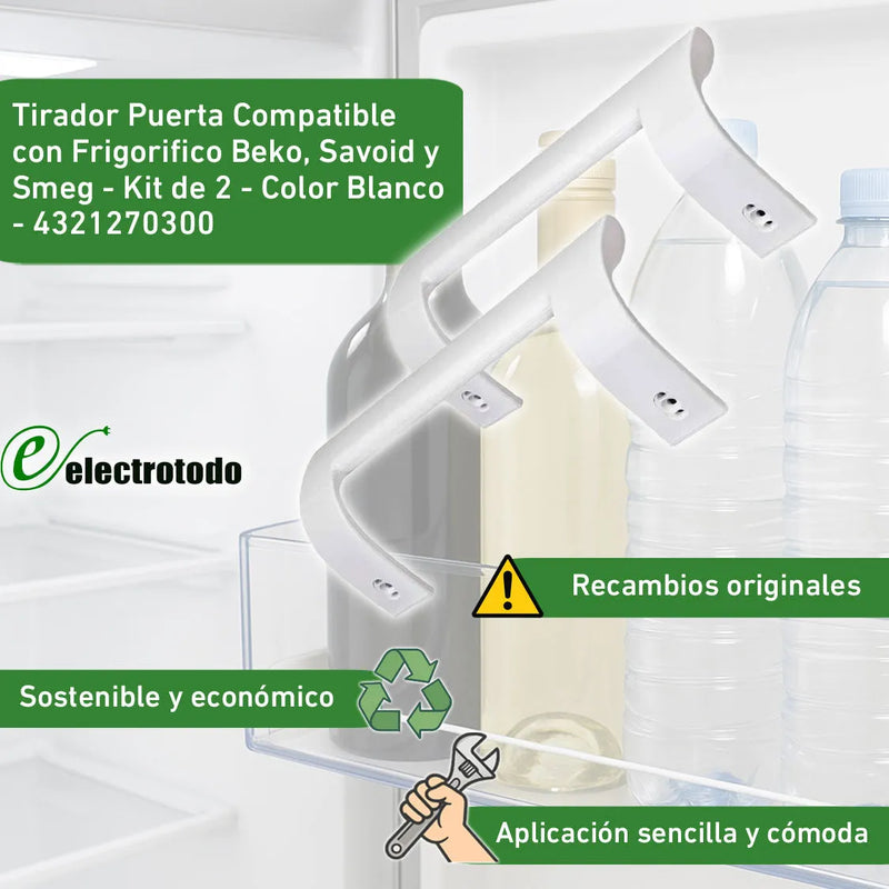 Kit de tiradores de frigorífico Beko, Saivod 4321270300