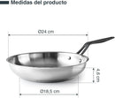 LACOR Frigideira Origin Aço Inoxidável 24cm - Modelo 47324