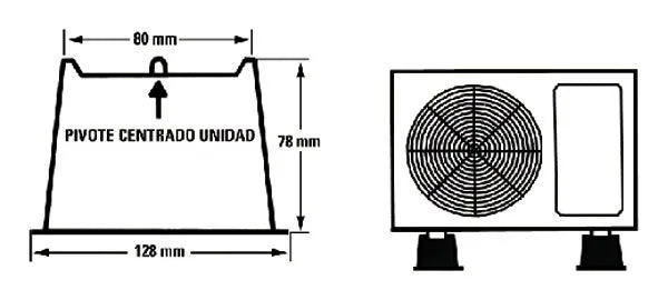 Suporte de chão para unidade exterior 35cm preto