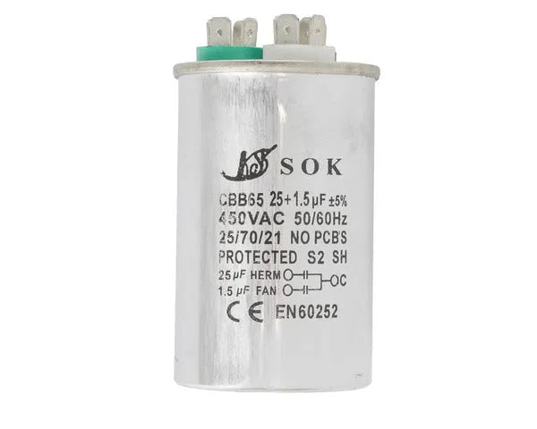 Condensador de trabalho 25µF + 1,5µF 450V