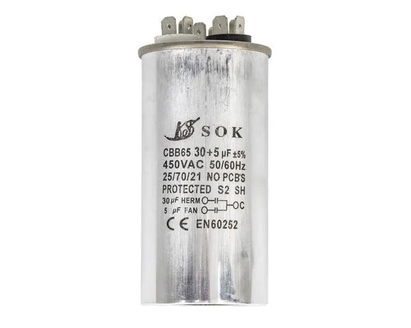 Condensador de trabalho 30µf + 5µf 450V para ar condicionado DCE