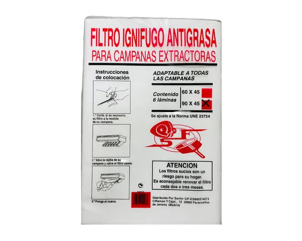 FILTRO DE PAPEL PARA CAPA EXAUSTORA 90x45 6U