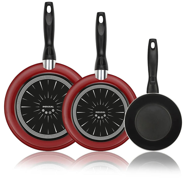 ALZA AKAI lote 3 sartenes acero esmaltado 18-20-24 cm.