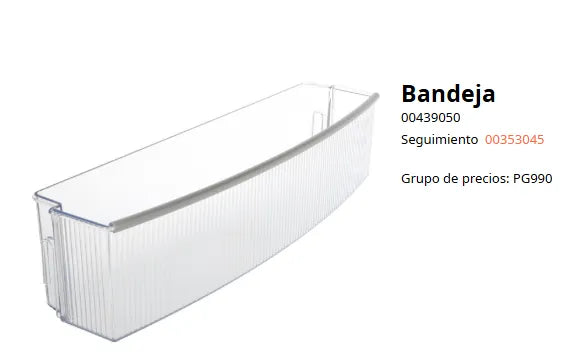 Tabuleiro para garrafas frigorífico Neff 00353045