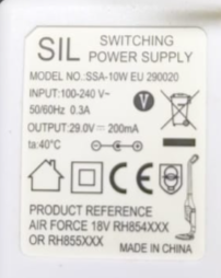Carregador de aspirador Rowenta Air Force 18V RS-RH4901