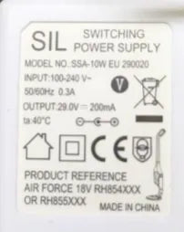 Carregador de aspirador Rowenta Air Force 18V RS-RH4901