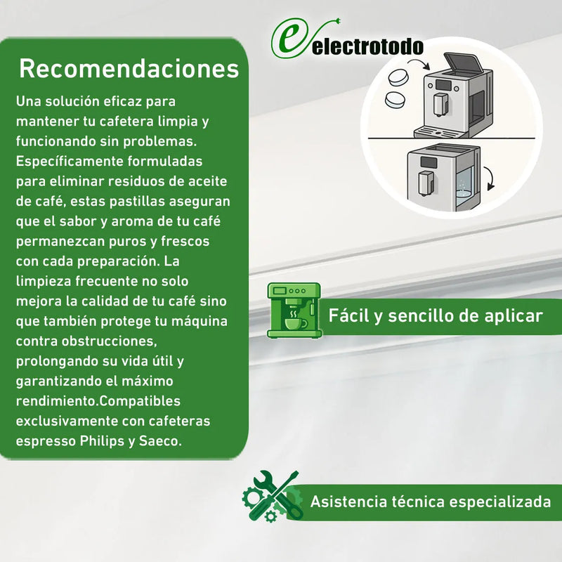 Pacote de 6 pastilhas removedoras de gordura para máquina de café Saeco Philips CA6704/10