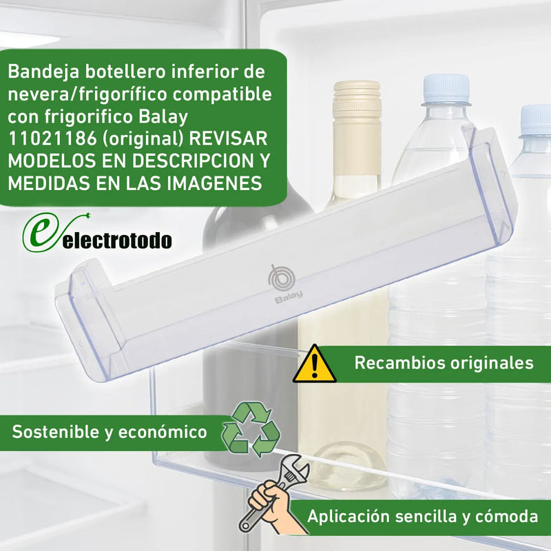 Bandeja inferior para garrafas do refrigerador Balay 11021186