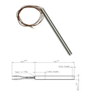 Resistência para estufa de pellets 160mm x 12,5mm 350W HT62703