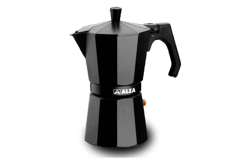 ALZA BASIC NERO Caf. italiana aluminio 12 tazas