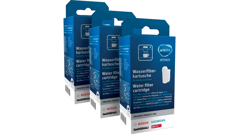 Pacote de 3 filtros de água para cafeteira automática Siemens, Neff 17000706