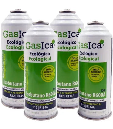 Pack 4 botellas gas refrigerante GASICA D2 - R12 R134a