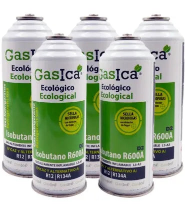 Pack 5 botellas gas refrigerante GASICA D2 - R12 R134a
