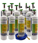 Pack 12 botellas gas refrigerante GASICA PRO D2 - R12 R134a + manguera carga 5/16"x1/4"