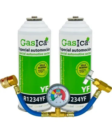 Pack gas refrigerante GASICA YF - R1234yf + manómetro