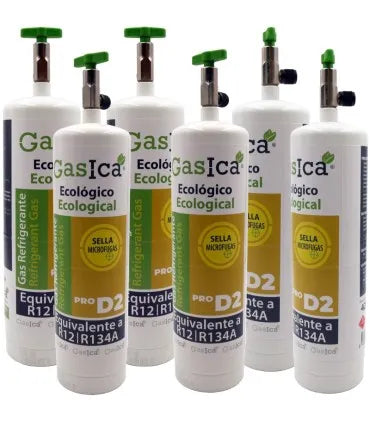 Pack 6 botellas gas refrigerante GASICA PRO D2 - R12 R134a