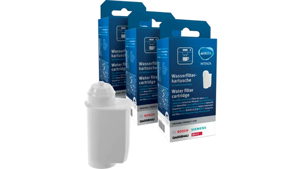 Pacote de 3 filtros de água para cafeteira automática Siemens, Neff 17000706