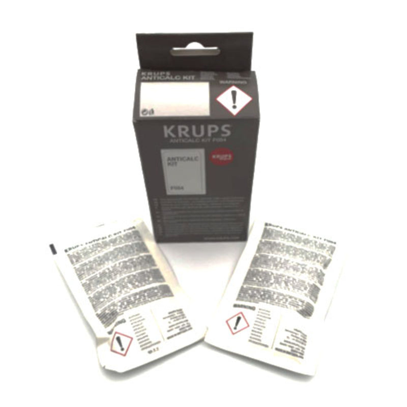 Krups Espresseria Automatic Pastillas limpiadoras para maquinas de café,  Blanco + F0540010 Kit descalcificación, Plastic