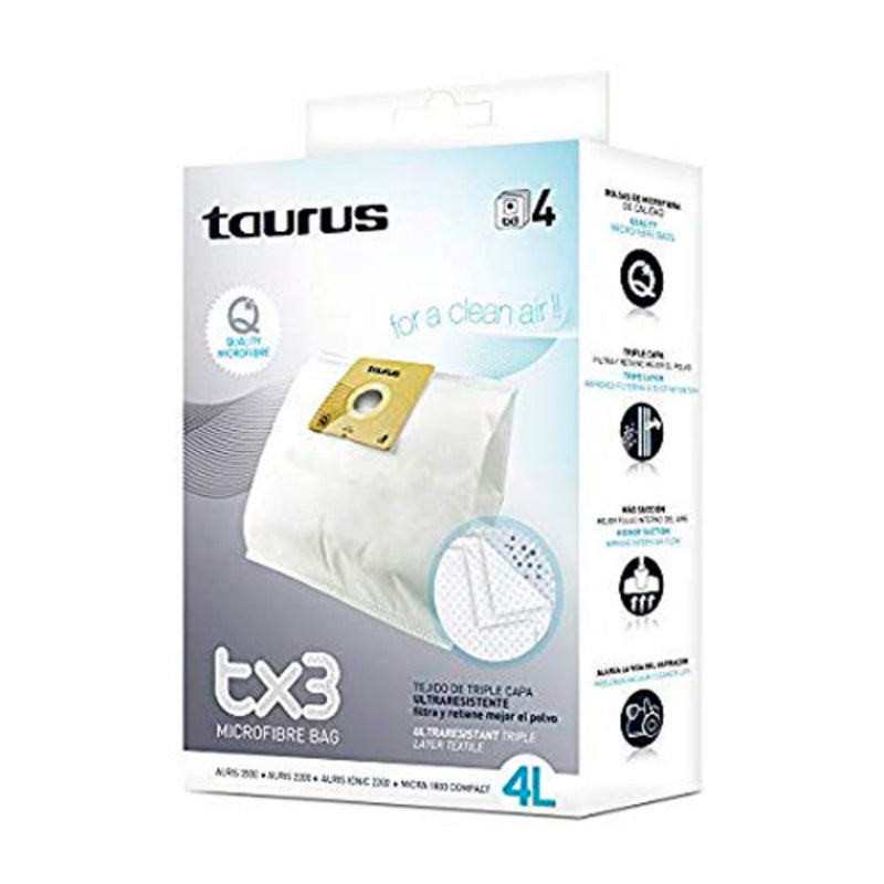 Bolsa microfibra aspirador Taurus 4L  TX3 - 4 unidades  999176